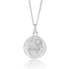 Load image into Gallery viewer, Sterling Silver Rhodium Plated Round Zodiac Areis Pendant