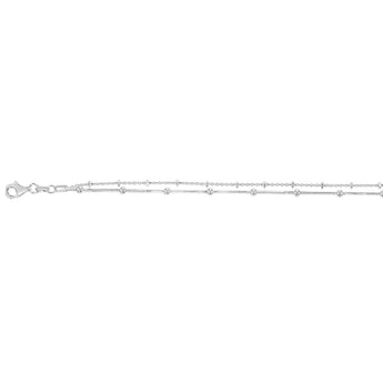 Sterling Silver Fancy Twin Chain 29cm Anklet