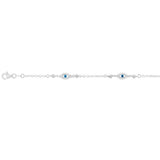 Sterling Silver Evil Eye 17+3cm Bracelet