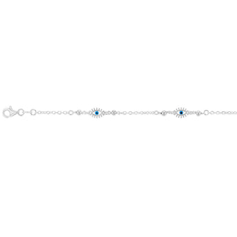 Sterling Silver Evil Eye 17+3cm Bracelet