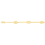 Sterling Silver Gold Plated Connected Circle 20cm Bracelet