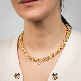 Sterling Silver Gold Plated Twisted 45cm Chain