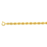 Sterling Silver Gold Plated Twisted 19cm Bracelet