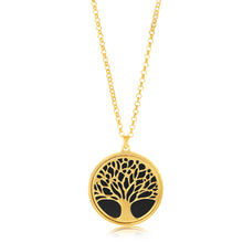 Load image into Gallery viewer, Sterling Silver Gold Plated Onix Tree Of Life Pendant on 45cm Chain