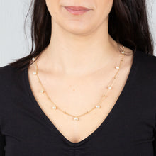 Load image into Gallery viewer, Sterling Silver Gold Plated Pearls on 60cm Chain