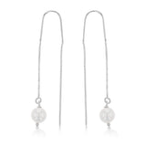 Sterling Silver Single Pearl Threader Earring