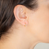 Sterling Silver Gold Plated Multicolour Hoop Earrings