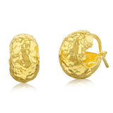 Sterling Silver Gold Plated Patterned Fancy Hoop Earrings