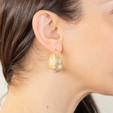 Sterling Silver Gold Plated Diamond Cut Creole Earrings