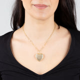 Sterling Silver Gold Plated Heart Pendant On 42+3cm Chain