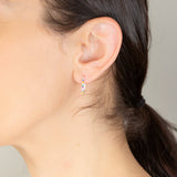 Sterling Silver Multicolour Stones Hoop Earrings