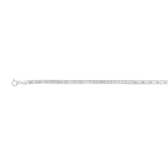 Sterling Silver Textured 4mm Herringbone 19cm Bracelet
