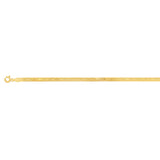 Sterling Silver Gold Plated Textured 4mm Herringbone 19cm Bracelet