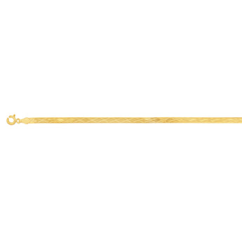 Sterling Silver Gold Plated Textured 4mm Herringbone 19cm Bracelet
