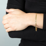 Sterling Silver Gold Plated Textured 4mm Herringbone 19cm Bracelet
