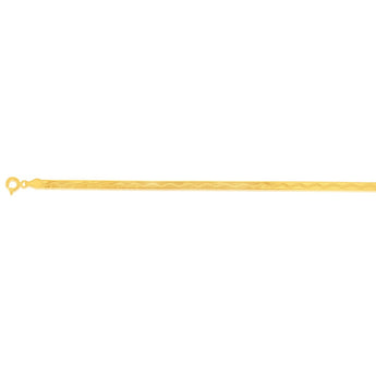 Sterling Silver Gold Plated 4mm Herringbone 19cm Bracelet