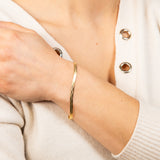 Sterling Silver Gold Plated 4mm Herringbone 19cm Bracelet