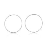 Sterling Silver Plain 25mm Sleeper Earrings