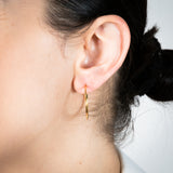 Sterling Silver Gold Plated Plain 25mm Sleeper Earrings