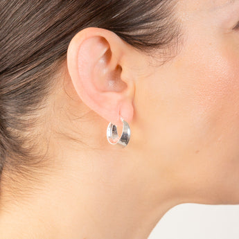 Sterling Silver Knife Edge 13mm Hoop Earrings