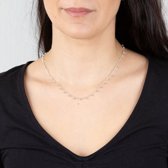 Sterling Silver Ball Charms On 45cm Ball Chain
