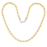 Sterling Silver And Gold Plated Two Tone Twisted Herringbone 45cm Chain