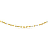 Sterling Silver And Gold Plated Two Tone Twisted Herringbone 45cm Chain