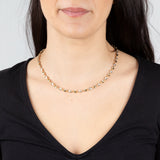 Sterling Silver And Gold Plated Two Tone Twisted Herringbone 45cm Chain