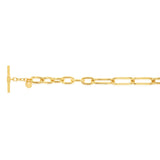 Sterling Silver Gold Plated Belcher Links T Bar Clasp 19cm Bracelet