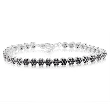 Load image into Gallery viewer, Sterling Silver Black Cubic Zirconia 19cm Bracelets