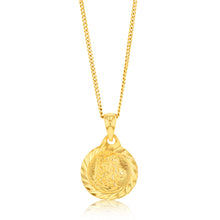 Load image into Gallery viewer, Sterling Silver Gold Plated St Christopher Round Pendant
