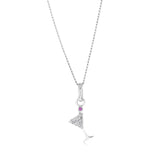 Sterling Silver Cubic Zirconia Wine Glass Pendant