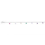 Sterling Silver Multicolour Charm 19cm Bracelet