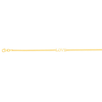 Sterling Silver Gold Plated "Love" 19cm Bracelet