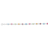 Sterling Silver Multicolour Stones 19cm Bracelet