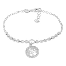 Load image into Gallery viewer, Sterling Silver Tree Of Life Fancy 19cm Bracelet