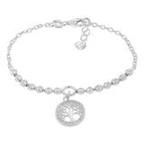 Sterling Silver Tree Of Life Fancy 19cm Bracelet
