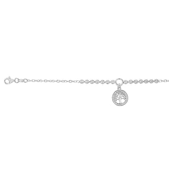 Sterling Silver Tree Of Life Fancy 19cm Bracelet
