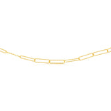 Sterling Silver Gold Plated Textured Paperclip 42cm Chain