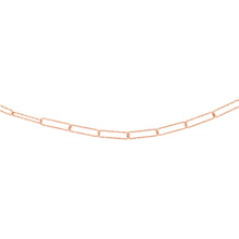 Load image into Gallery viewer, Sterling Silver Rose Gold Plated Textured Paperclip 41cm Chain