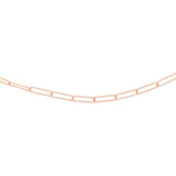Sterling Silver Rose Gold Plated Textured Paperclip 41cm Chain