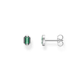 Thomas Sabo Sterling Silver Crocodile Rock Green Stud Earrings