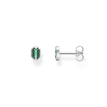 Thomas Sabo Sterling Silver Crocodile Rock Green Stud Earrings