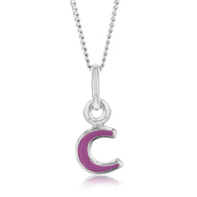 Load image into Gallery viewer, Sterling Silver Pink Enamel Initial &quot;C&quot; Pendant