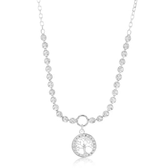 Sterling Silver Tree Of Life Pendant On 45cm Chain