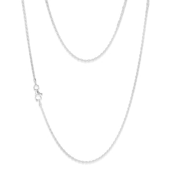 Sterling Silver Fancy Oxidised Rope 45cm Chain