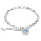 Sterling Silver Fancy Belcher 19cm Padlock Bracelet