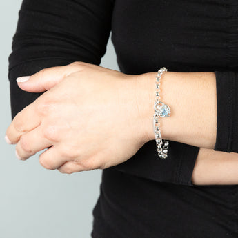 Sterling Silver Fancy Belcher 19cm Padlock Bracelet