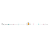 Sterling Silver Enamel Honeybee 17cm Kids Bracelet