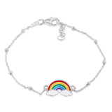 Sterling Silver Rainbow 17cm Kids Bracelet